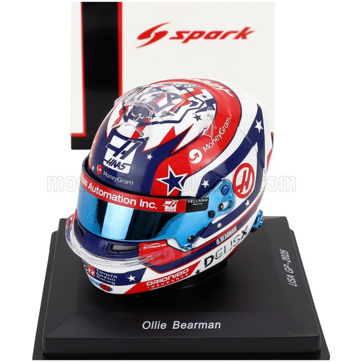 SPARK MODEL BELL HELMET CASCO HELMET F1 OLIVER BEARMAN TEAM MONEYGRAM HAAS N 87 9th USA GP 2025 - RED WHITE BLACK 1/5