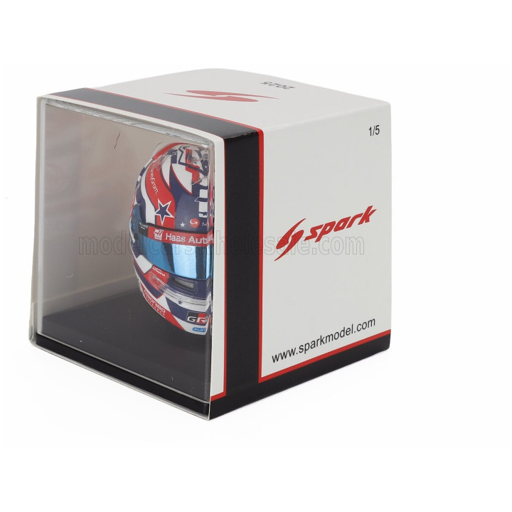 SPARK MODEL BELL HELMET CASCO HELMET F1 OLIVER BEARMAN TEAM MONEYGRAM HAAS N 87 9th USA GP 2025 - RED WHITE BLACK 1/5