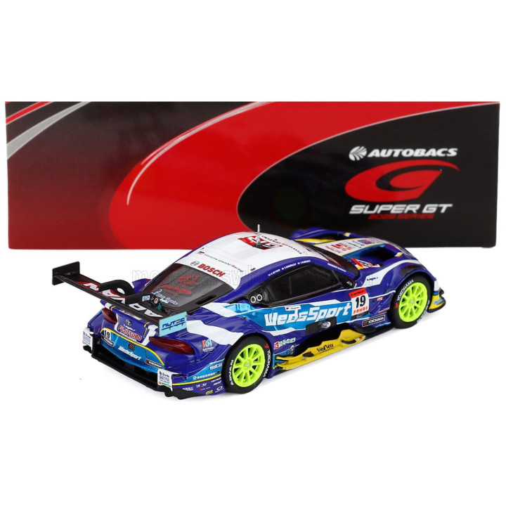 SPARK MODEL TOYOTA SUPRA GR TEAM WEDSSPORT BANDOH N 19 GT500 CLASS SUPER GT 2025 YUJI KUNIMOTO - SENA SAKAGUCHI - BLUE WHITE