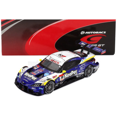 SPARK MODEL TOYOTA SUPRA GR TEAM KEEPER CERUMO N 38 GT500 CLASS SUPER GT 2025 HIROAKI ISHIURA - TOSHIKI OYU - BLUE BLACK WHITE