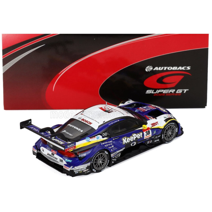SPARK MODEL TOYOTA SUPRA GR TEAM KEEPER CERUMO N 38 GT500 CLASS SUPER GT 2025 HIROAKI ISHIURA - TOSHIKI OYU - BLUE BLACK WHITE