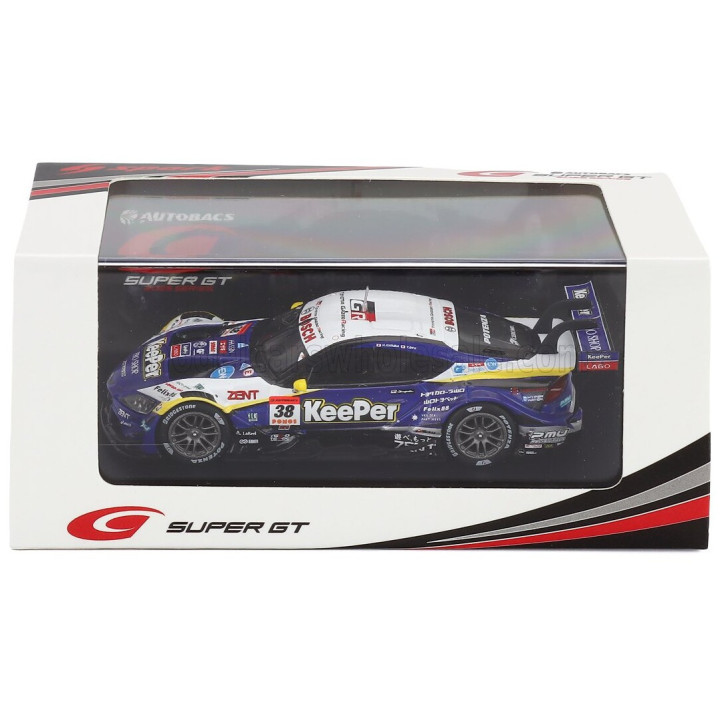 SPARK MODEL TOYOTA SUPRA GR TEAM KEEPER CERUMO N 38 GT500 CLASS SUPER GT 2025 HIROAKI ISHIURA - TOSHIKI OYU - BLUE BLACK WHITE