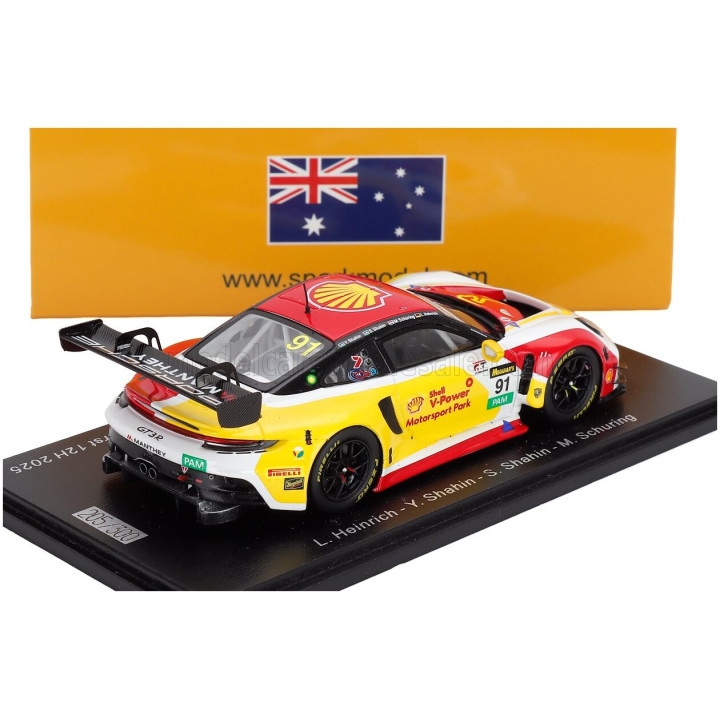SPARK MODEL PORSCHE 911 992 GT3 R TEAM THE BEND MOTORSPORT PARK N 91 12h BATHURST 2025 LAURIN HEINRICH - YASSER SHAHIN - SAM