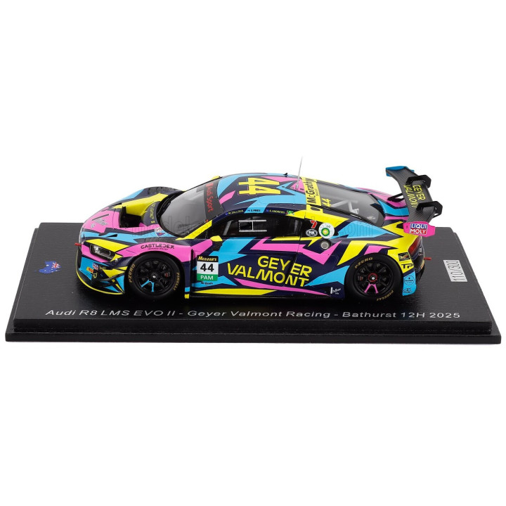SPARK MODEL AUDI R8 LMS GT3 EVO2 TEAM AUDI GEYER VALMONT RACING N 44 12h BATHURST 2025 SCOTT ANDREWS - SERGIO PIRES - MARCEL