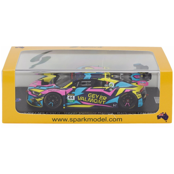 SPARK MODEL AUDI R8 LMS GT3 EVO2 TEAM AUDI GEYER VALMONT RACING N 44 12h BATHURST 2025 SCOTT ANDREWS - SERGIO PIRES - MARCEL