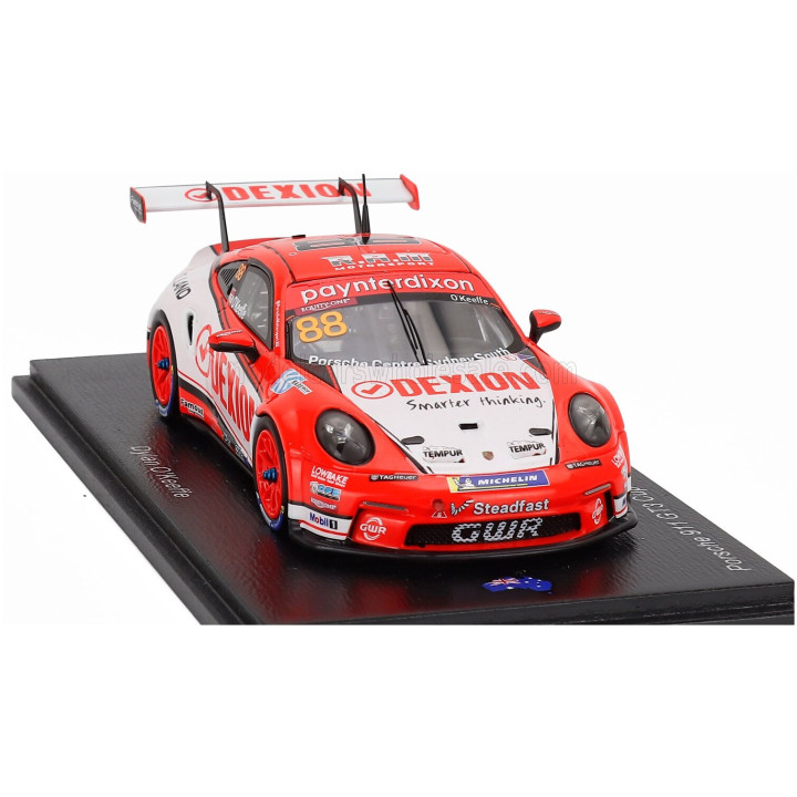SPARK MODEL PORSCHE 911 992 GT3 N 88 PORSCHE CARRERA CUP AUSTRALIA CHAMPION 2025 DYLAN O'KEEFFE - ORANGE WHITE 1/43