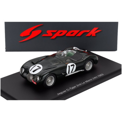 SPARK MODEL JAGUAR C-TYPE 3.4L S6 TEAM JAGUAR CARS LTD N 17 2nd 24h LE MANS 1953 STIRLING MOSS - PETER WALKER - BRITISH RACING