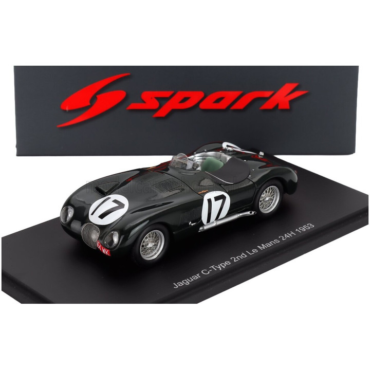 SPARK MODEL JAGUAR C-TYPE 3.4L S6 TEAM JAGUAR CARS LTD N 17 2nd 24h LE MANS 1953 STIRLING MOSS - PETER WALKER - BRITISH RACING