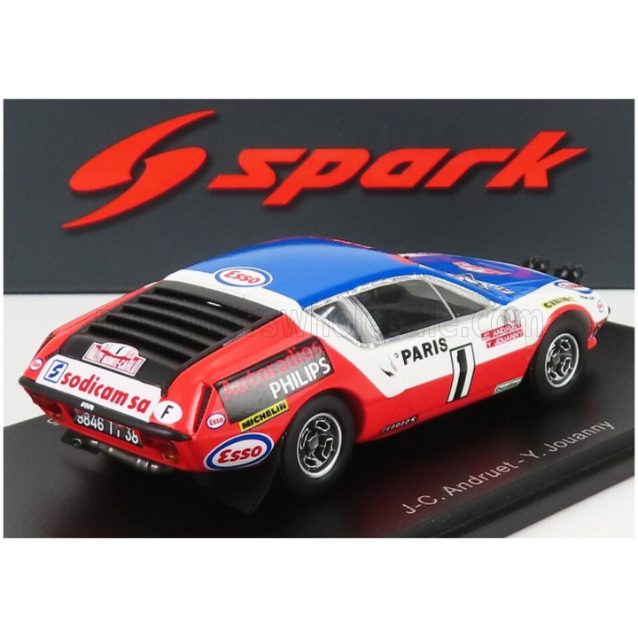 SPARK MODEL RENAULT ALPINE A310 N 1 RALLY MONTECARLO 1976 J.C.ANDRUET - Y.JOUANNY - WHITE RED BLUE 1/43