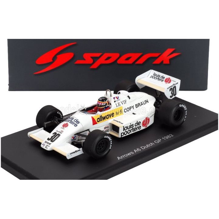 SPARK MODEL ARROWS F1 A6 N 30 HOLLAND GP 1983 THIERRY BOUTSEN - WHITE 1/43