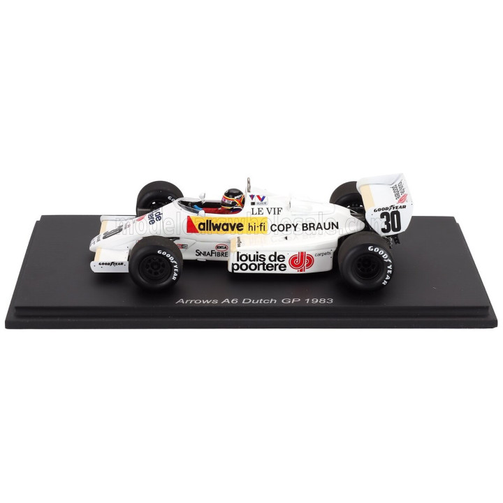 SPARK MODEL ARROWS F1 A6 N 30 HOLLAND GP 1983 THIERRY BOUTSEN - WHITE 1/43