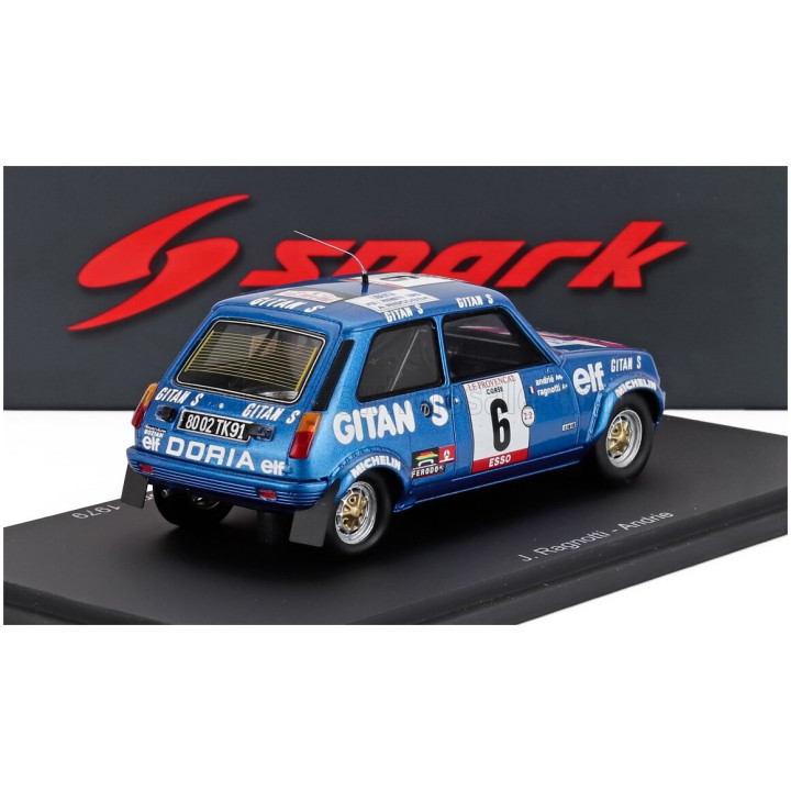 SPARK MODEL RENAULT R5 ALPINE Gr.2 (night version) N 6 2nd RALLY TOUR DE CORSE 1979 JEAN RAGNOTTI - JEAN MARC ANDRIE - BLUE 1/43
