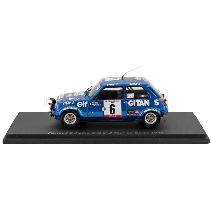 SPARK MODEL RENAULT R5 ALPINE Gr.2 (night version) N 6 2nd RALLY TOUR DE CORSE 1979 JEAN RAGNOTTI - JEAN MARC ANDRIE - BLUE 1/43