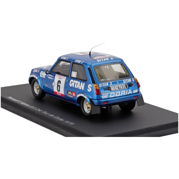 SPARK MODEL RENAULT R5 ALPINE Gr.2 (night version) N 6 2nd RALLY TOUR DE CORSE 1979 JEAN RAGNOTTI - JEAN MARC ANDRIE - BLUE 1/43