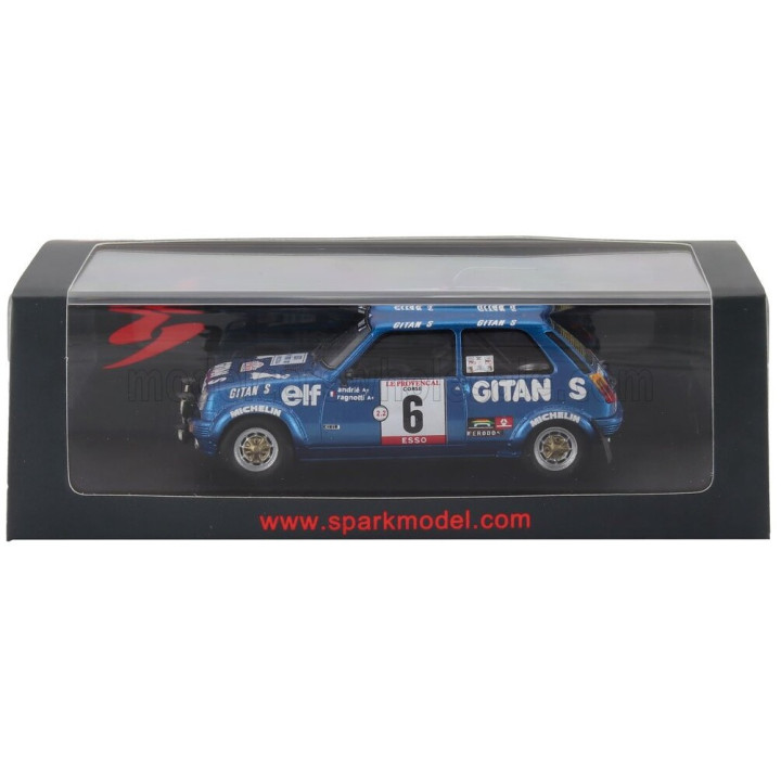 SPARK MODEL RENAULT R5 ALPINE Gr.2 (night version) N 6 2nd RALLY TOUR DE CORSE 1979 JEAN RAGNOTTI - JEAN MARC ANDRIE - BLUE 1/43