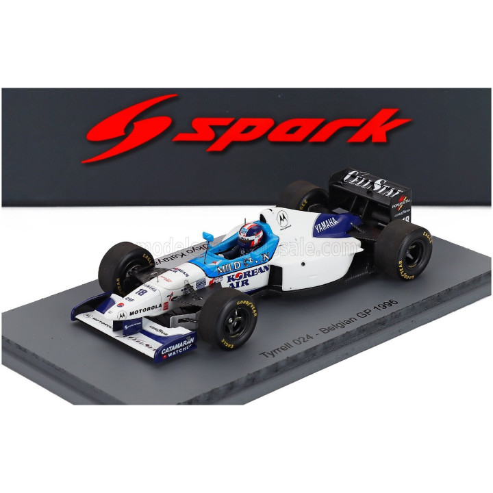 SPARK MODEL TYRRELL F1 024 N 18 BELGIUM GP 1996 UKYO KATAYAMA - WHITE BLUE 1/43