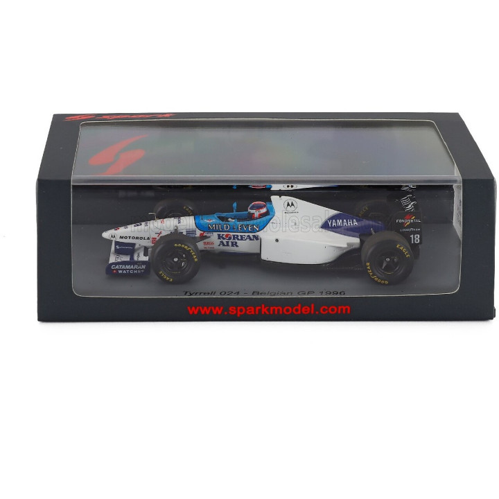 SPARK MODEL TYRRELL F1 024 N 18 BELGIUM GP 1996 UKYO KATAYAMA - WHITE BLUE 1/43