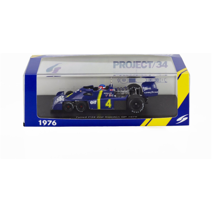 SPARK MODEL TYRRELL F1 P34 ELF 6-WHEELS N 4 2nd SWEDEN GP 1976 PATRICK DEPAILLER - BLUE YELLOW 1/43