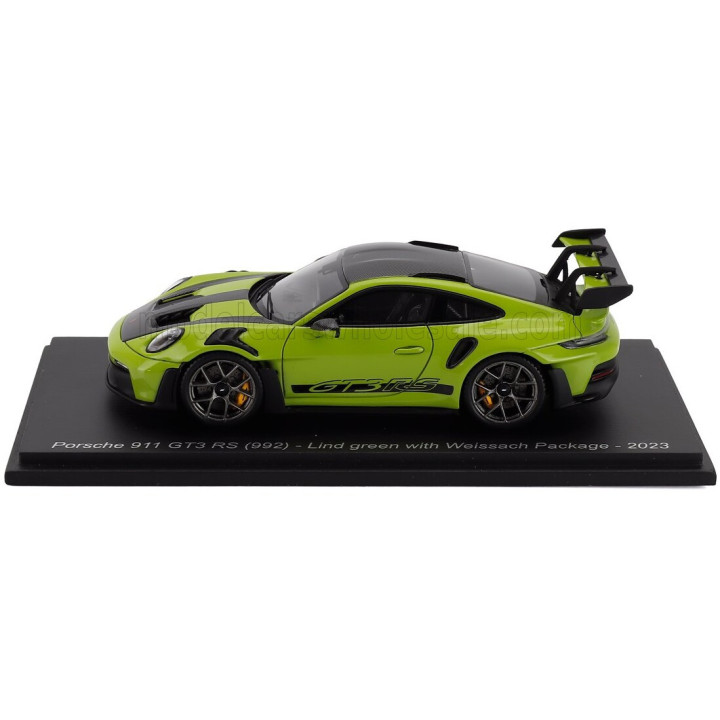 SPARK MODEL PORSCHE 911 992 GT3 RS WEISSACH PACKAGE COUPE 2023 - GREEN BLACK 1/43