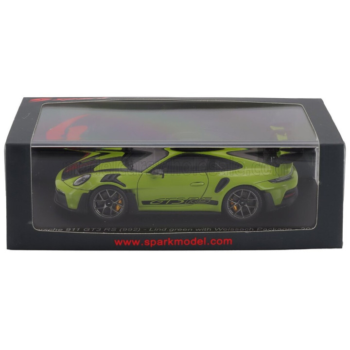 SPARK MODEL PORSCHE 911 992 GT3 RS WEISSACH PACKAGE COUPE 2023 - GREEN BLACK 1/43