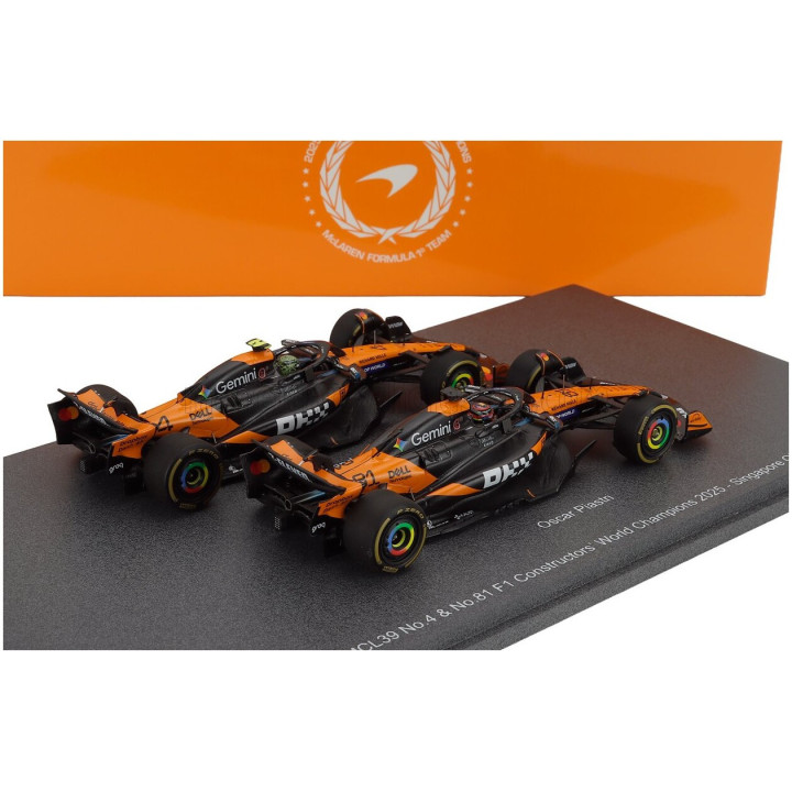 SPARK MODEL McLAREN SET F1 CHAMPION BOARD WINNER CONSTRUCTOR SEASON 2025 2X MCL39 TEAM MCLAREN N 4 WORLD CHAMPION SEASON LANDO
