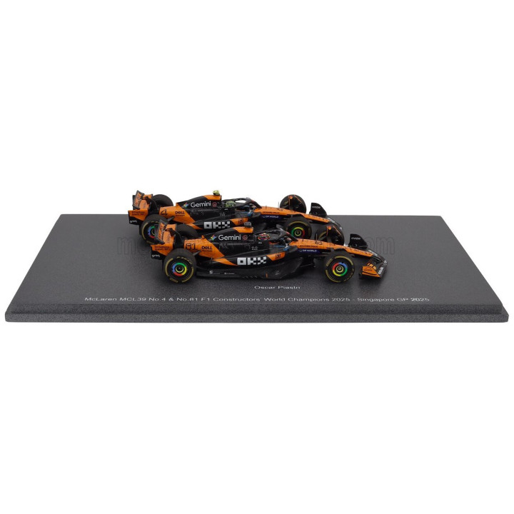 SPARK MODEL McLAREN SET F1 CHAMPION BOARD WINNER CONSTRUCTOR SEASON 2025 2X MCL39 TEAM MCLAREN N 4 WORLD CHAMPION SEASON LANDO