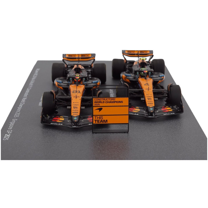 SPARK MODEL McLAREN SET F1 CHAMPION BOARD WINNER CONSTRUCTOR SEASON 2025 2X MCL39 TEAM MCLAREN N 4 WORLD CHAMPION SEASON LANDO