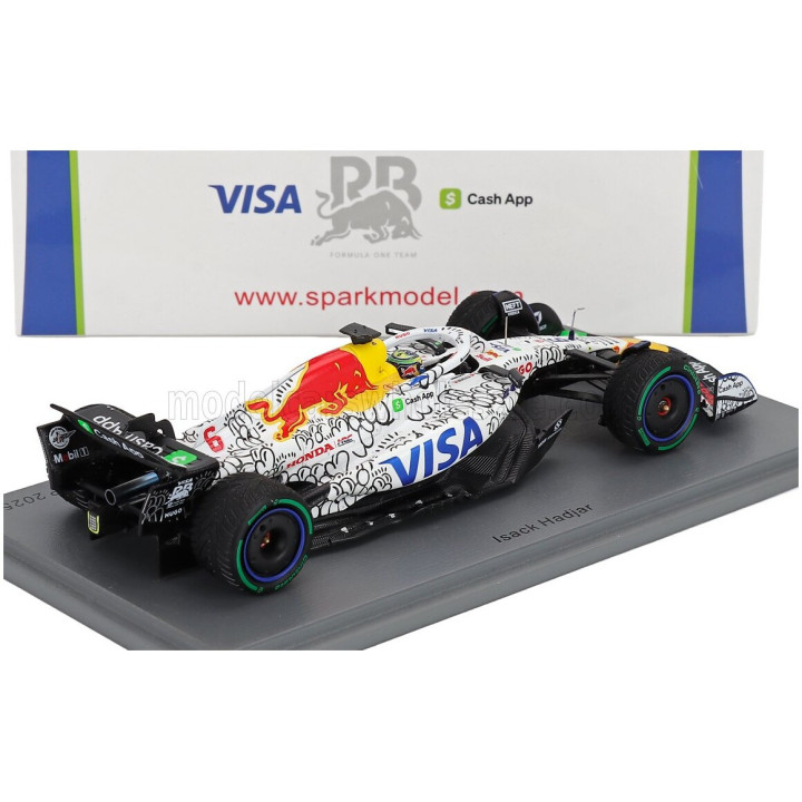 SPARK MODEL RACING BULLS F1 VCARB-02 TEAM VISA CASH APP N 6 SILVERSTONE BRITISH GP 2025 ISACK HADJAR - WHITE BLACK 1/43
