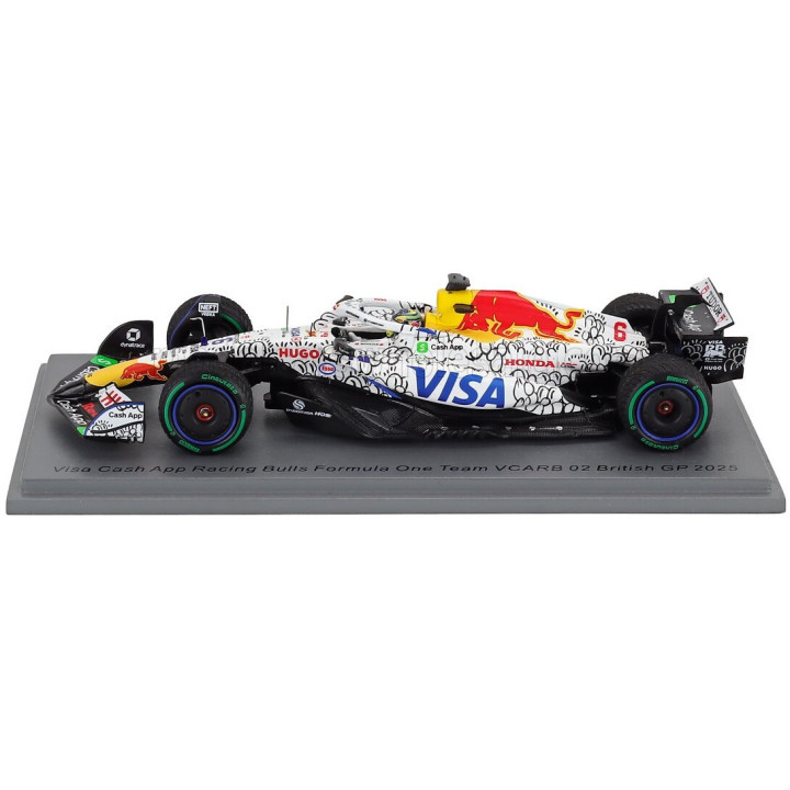 SPARK MODEL RACING BULLS F1 VCARB-02 TEAM VISA CASH APP N 6 SILVERSTONE BRITISH GP 2025 ISACK HADJAR - WHITE BLACK 1/43