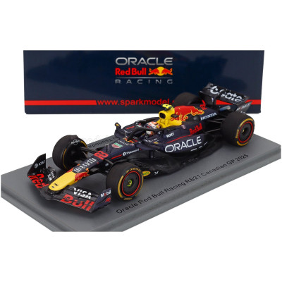 SPARK MODEL RED BULL F1 RB21 TEAM ORACLE RED BULL RACING N 22 CANADA GP 2025 (100th GP) YUKI TSUNODA - BLUE YELLOW RED 1/43