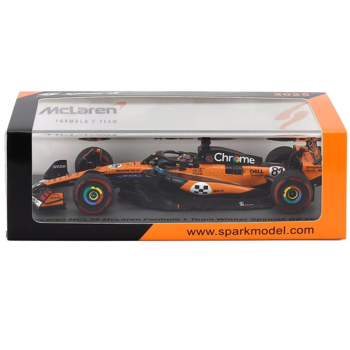 SPARK MODEL McLAREN F1 MCL39 TEAM MCLAREN N 81 WINNER SPAIN GP 2025 OSCAR PIASTRI - ORANGE BLACK 1/43