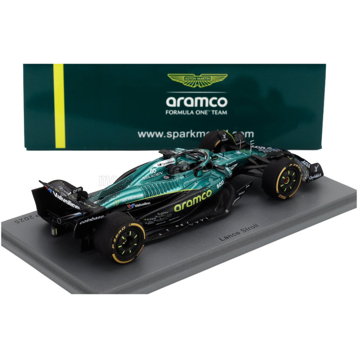 SPARK MODEL ASTON MARTIN F1 AMR25 TEAM ARAMCO COGNIZANT N 18 USA GP 2025 LANCE STROLL - GREEN BLACK 1/43