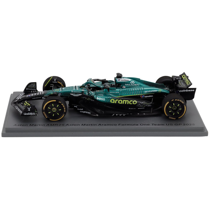 SPARK MODEL ASTON MARTIN F1 AMR25 TEAM ARAMCO COGNIZANT N 18 USA GP 2025 LANCE STROLL - GREEN BLACK 1/43