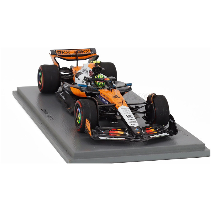 SPARK MODEL McLAREN F1 MCL39 TEAM MCLAREN N 4 WORLD CHAMPION 2nd USA GP 2025 LANDO NORRIS - ORANGE CHROME BLACK 1/43