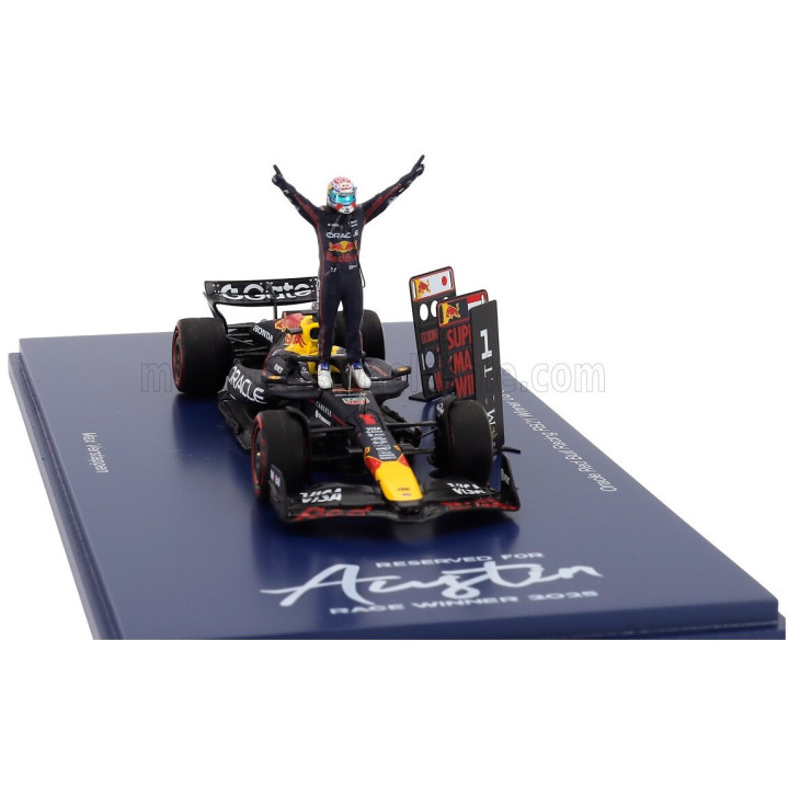 SPARK MODEL RED BULL F1 RB21 TEAM ORACLE RED BULL RACING N 1 WINNER USA GP (WITH PIT BOARD SUPER MAX! 75 WINS) 2025 MAX