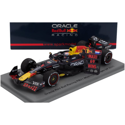 SPARK MODEL RED BULL F1 RB21 TEAM ORACLE RED BULL RACING N 1 WINNER LAS VEGAS USA GP WITH PIT BOARD 2025 MAX VERSTAPPEN - BLUE