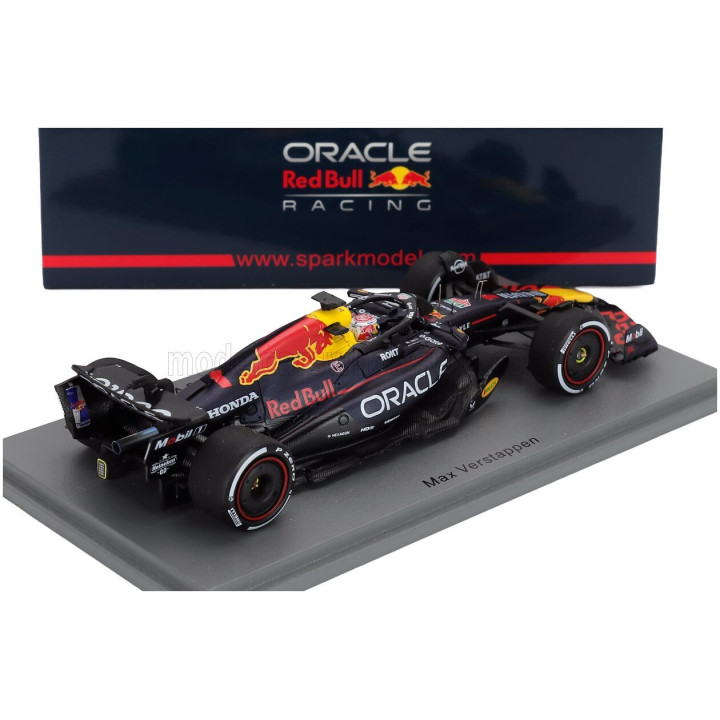 SPARK MODEL RED BULL F1 RB21 TEAM ORACLE RED BULL RACING N 1 WINNER LAS VEGAS USA GP WITH PIT BOARD 2025 MAX VERSTAPPEN - BLUE
