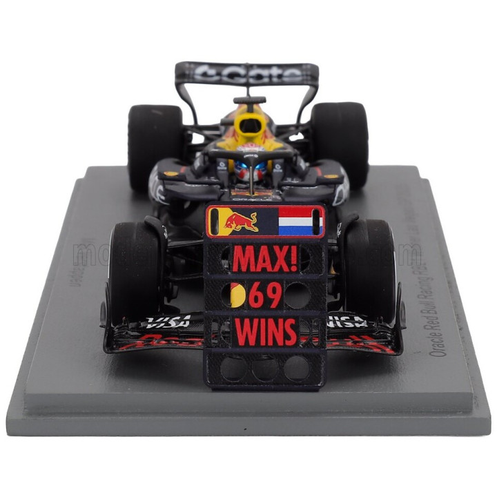 SPARK MODEL RED BULL F1 RB21 TEAM ORACLE RED BULL RACING N 1 WINNER LAS VEGAS USA GP WITH PIT BOARD 2025 MAX VERSTAPPEN - BLUE