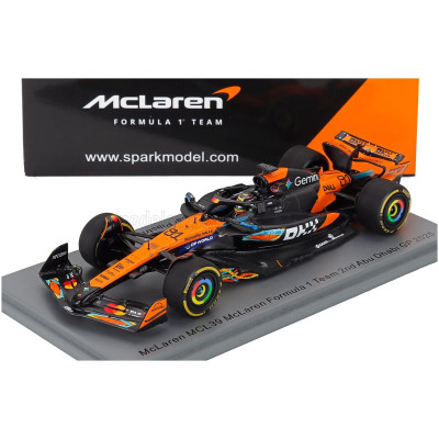 SPARK MODEL McLAREN F1 MCL39 TEAM MCLAREN N 81 2nd ABU DHABI GP 2025 OSCAR PIASTRI - ORANGE BLACK 1/43