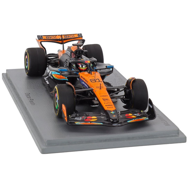 SPARK MODEL McLAREN F1 MCL39 TEAM MCLAREN N 81 2nd ABU DHABI GP 2025 OSCAR PIASTRI - ORANGE BLACK 1/43