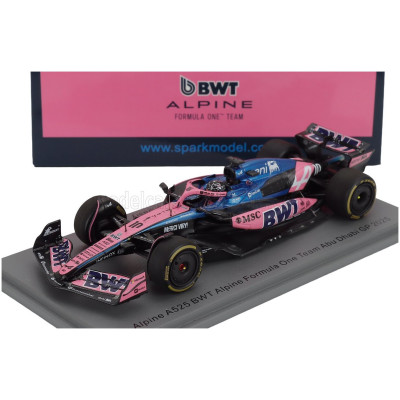 SPARK MODEL ALPINE F1 A525 TEAM BWT ALPINE N 10 ABU DHABI GP 2025 PIERRE GASLY - BLACK BLUE PINK 1/43