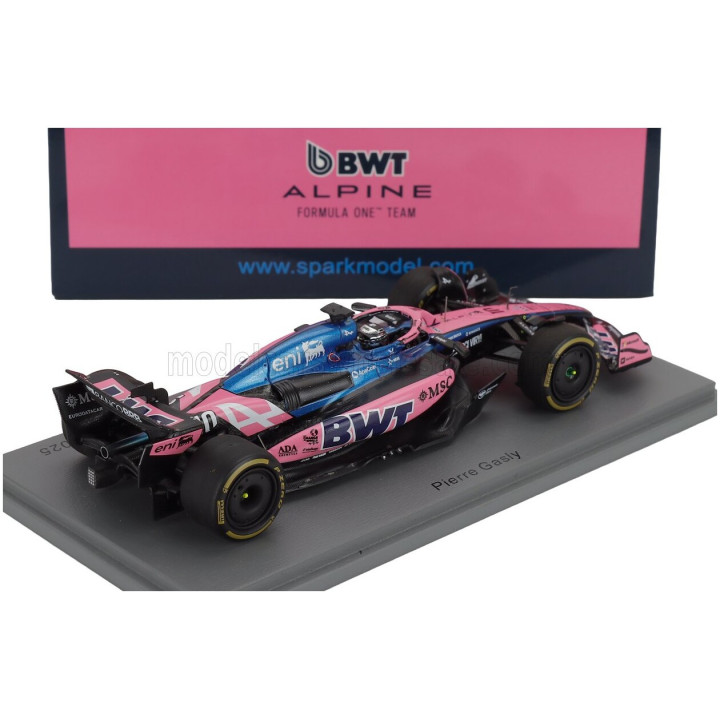SPARK MODEL ALPINE F1 A525 TEAM BWT ALPINE N 10 ABU DHABI GP 2025 PIERRE GASLY - BLACK BLUE PINK 1/43
