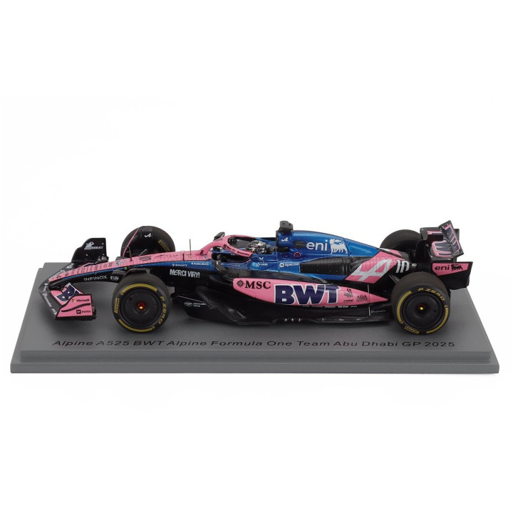 SPARK MODEL ALPINE F1 A525 TEAM BWT ALPINE N 10 ABU DHABI GP 2025 PIERRE GASLY - BLACK BLUE PINK 1/43