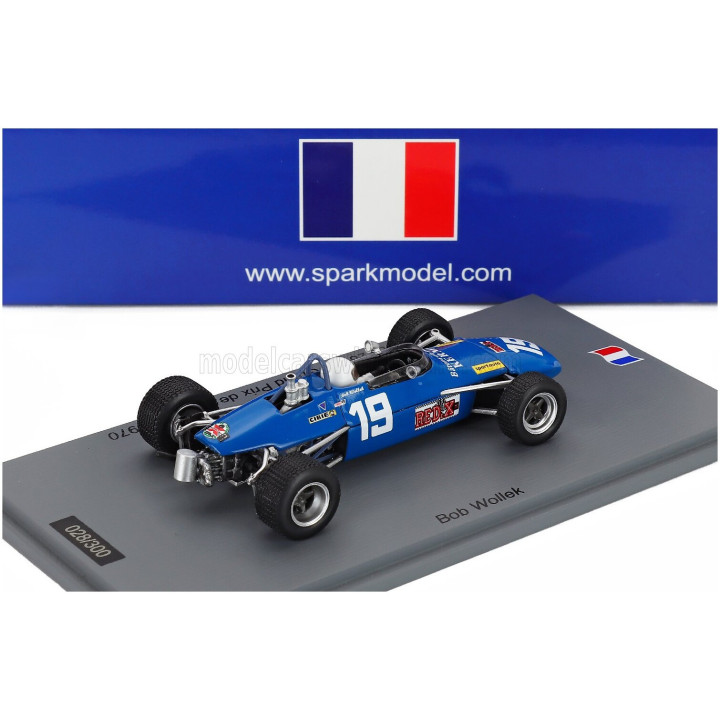 SPARK MODEL BRABHAM F3 BT28 N 19 3rd PARIS GP 1970 BOB WOLLEK - LIGHT BLUE 1/43