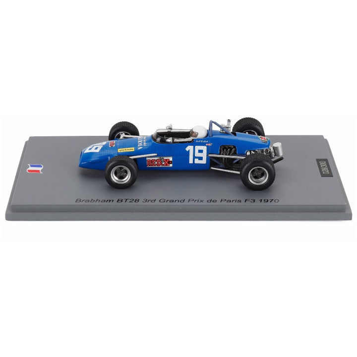SPARK MODEL BRABHAM F3 BT28 N 19 3rd PARIS GP 1970 BOB WOLLEK - LIGHT BLUE 1/43