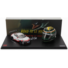 SPARK MODEL PORSCHE 911 991 RSR TEAM PROTON COMPETITION RACING N 93 ELMS (EUROPEAN LE MANS SERIES) 2021 + CASCO HELMET SCALE