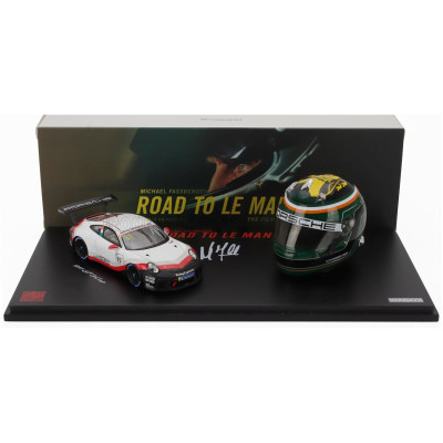 SPARK MODEL PORSCHE 911 991 RSR TEAM PROTON COMPETITION RACING N 93 ELMS (EUROPEAN LE MANS SERIES) 2021 + CASCO HELMET SCALE