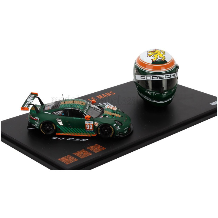 SPARK MODEL PORSCHE 911 991 RSR TEAM PROTON COMPETITION RACING N 93 ELMS (EUROPEAN LE MANS SERIES) 2020 + CASCO HELMET SCALE