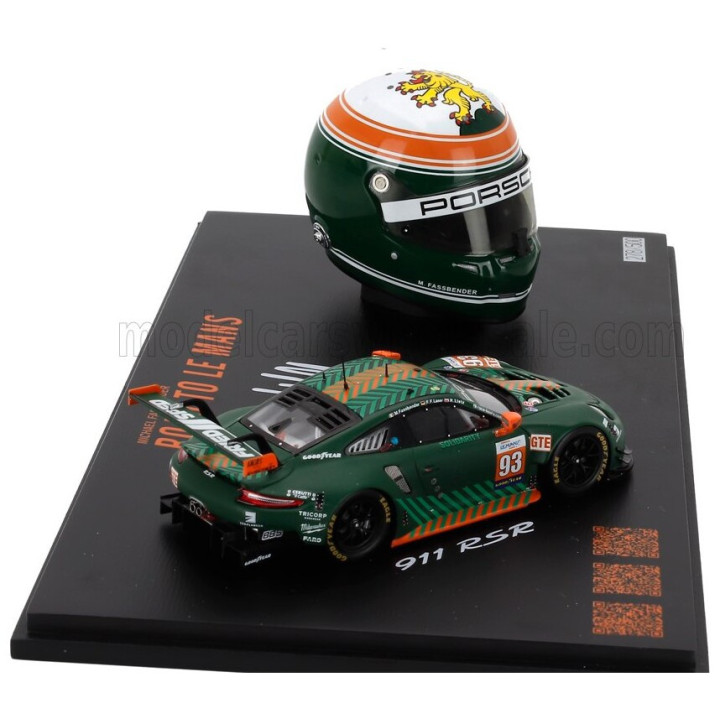 SPARK MODEL PORSCHE 911 991 RSR TEAM PROTON COMPETITION RACING N 93 ELMS (EUROPEAN LE MANS SERIES) 2020 + CASCO HELMET SCALE