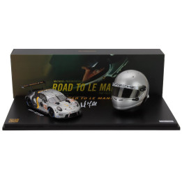 SPARK MODEL PORSCHE SET 911 991-2 RSR TEAM PROTON COMPETITION N 911 24h LE MANS 2023 + CASCO HELMET SCALE 1/5 MICHAEL